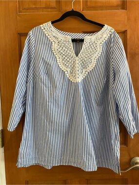 Talbots Striped Tunic Blouse 1X
